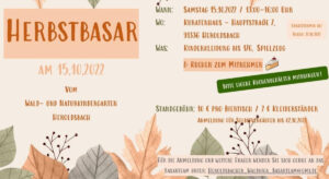 Flyer über einen Herbstbasar im Waldkindergarten Heroldsbach